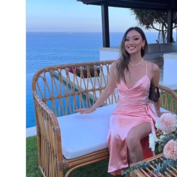 New ELLIATT X REVOLVE Cordae Midi Dress in Sherbet Pink Size S satin - Picture 1 of 8